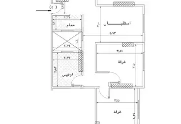 شقة ادراي 93م امام مصر الطيران