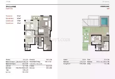 180 sqm penthouse in Trio Gardens Compound  Installments over 5 years