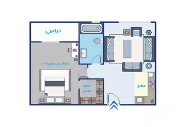 شقق للبيع - 1 غرف - بالدور 2