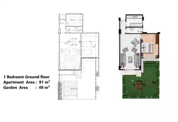 Apartment with Garden For sale - 1 rooms - floor 0