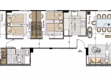 undefined undefined - 3 غرف - بالدور 2