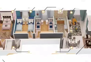 عقارات للبيع - 3 غرف - بالدور 2