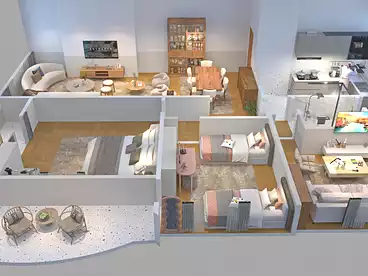 Apartments For sale - 3 rooms - floor 7