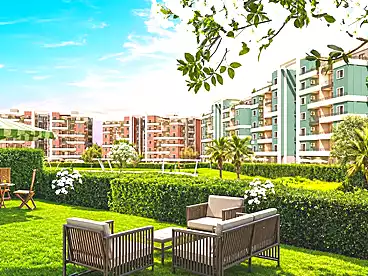 Apartment with Garden For sale in Rock White Compound, Compounds in New Heliopolis, 124 sqm
